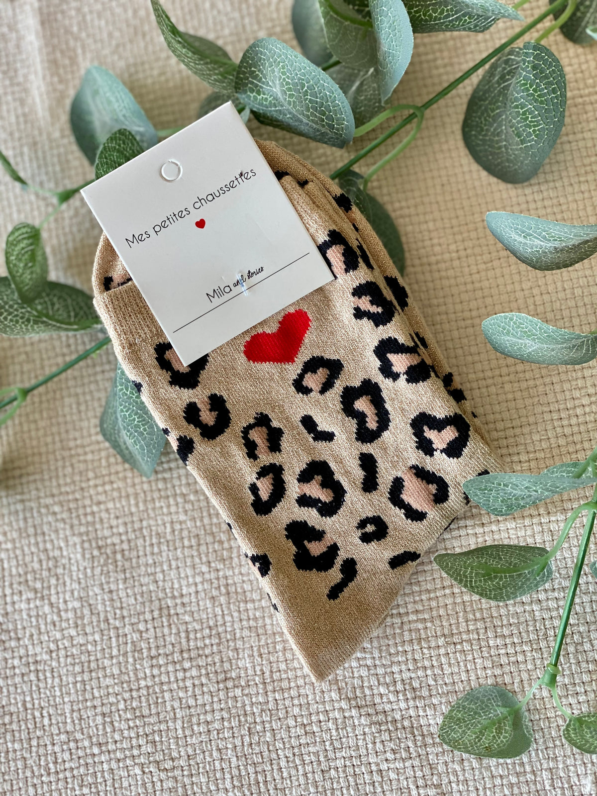 Chaussettes ZORA - Léo beige 🐆 FIN DE SÉRIE