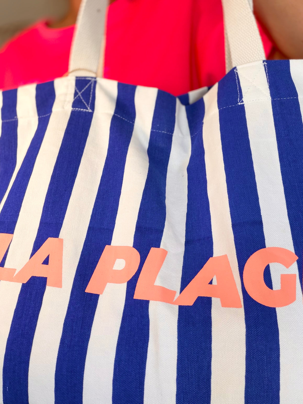 Sac week end rayé LA PLAGE - FAMILY IMPACT STORIES