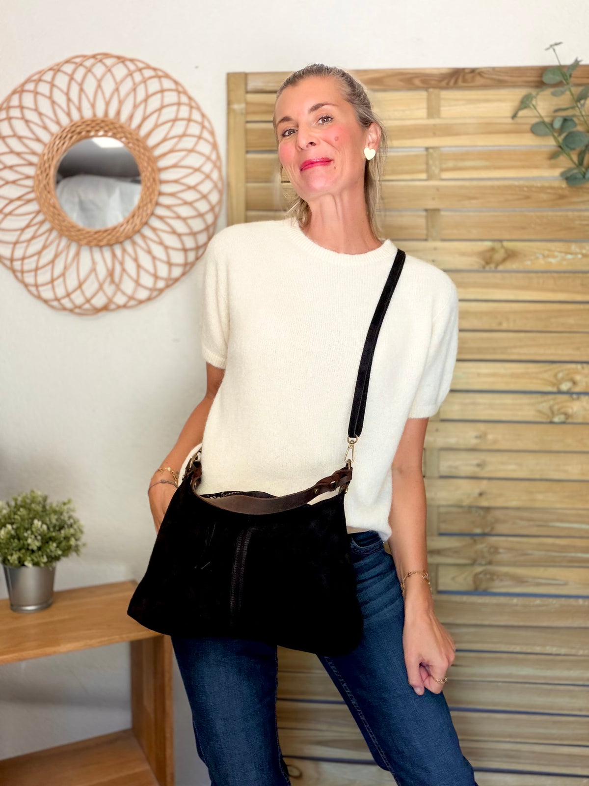 Pull laine et alpaga PEGGY - Écru