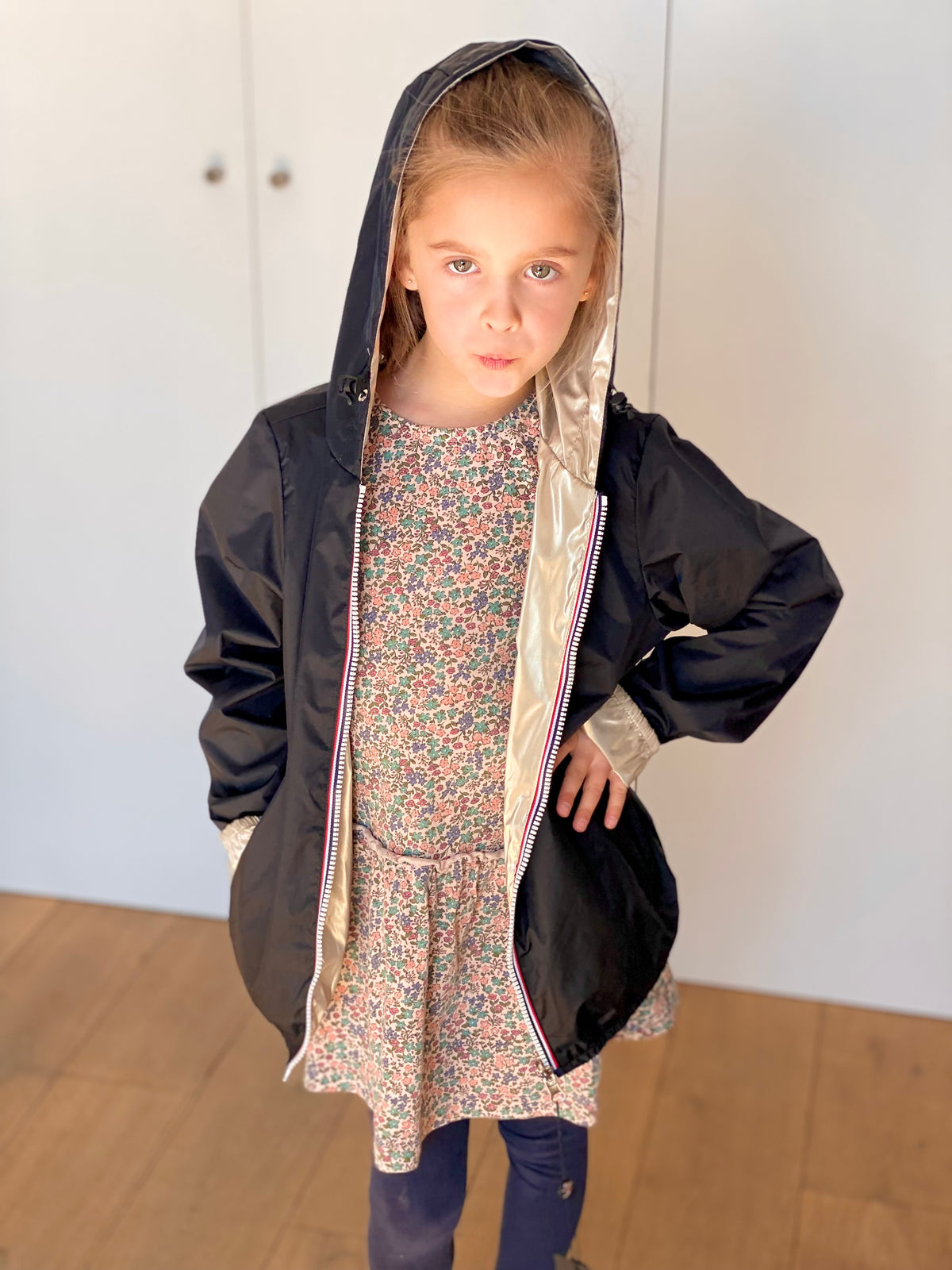LAURA JO - Imperméable réversible léger GARANCE KIDS enfant (mixte) - Noir / Doré (DÉSTOCKAGE sur Taille 6 ans)