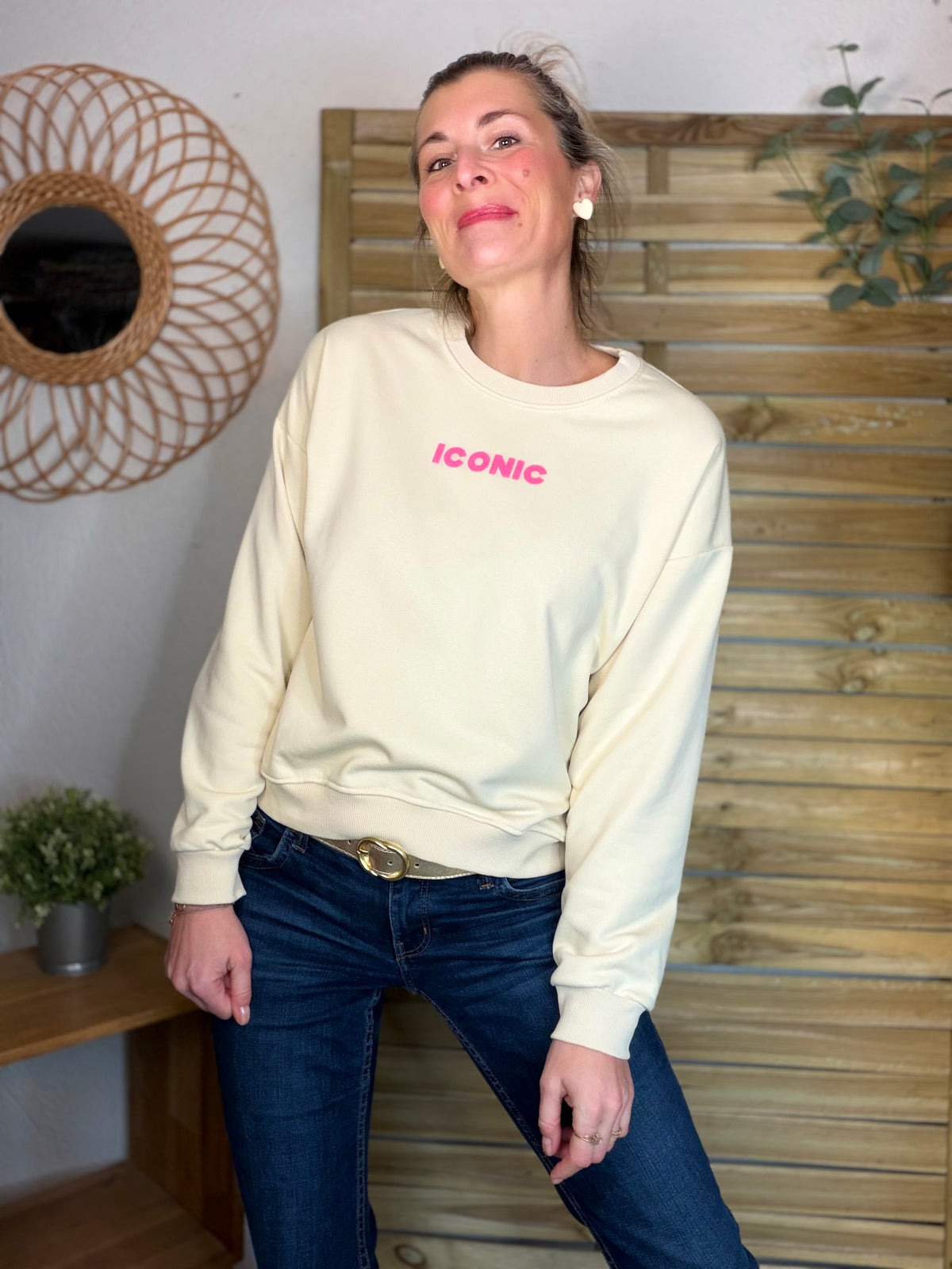 Sweat ICONIC COLINE - Beige clair