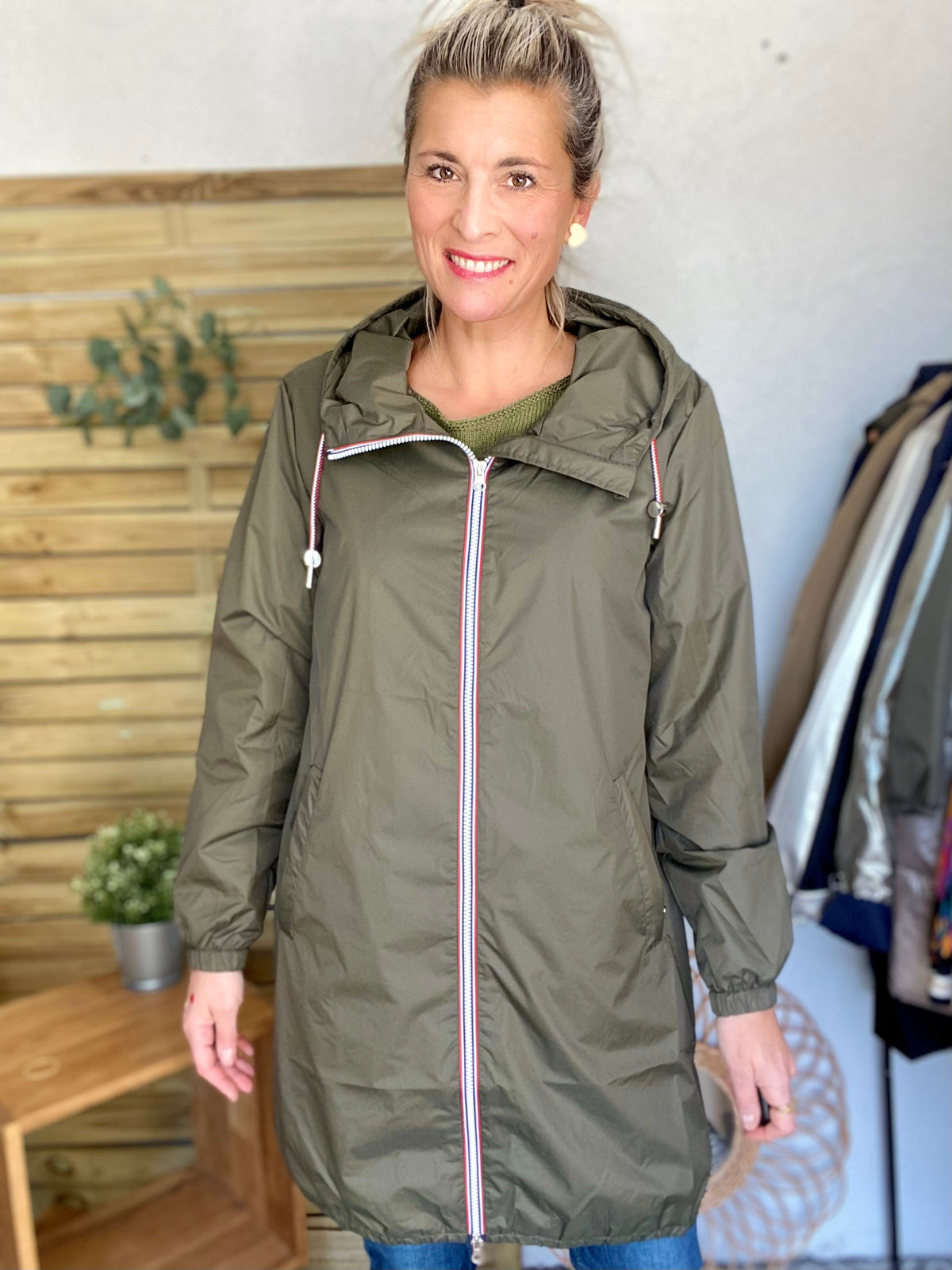 Imperméable mi-saison doublé SOLINE LONG - Kaki - LAURA JO - FIN DE SÉRIE