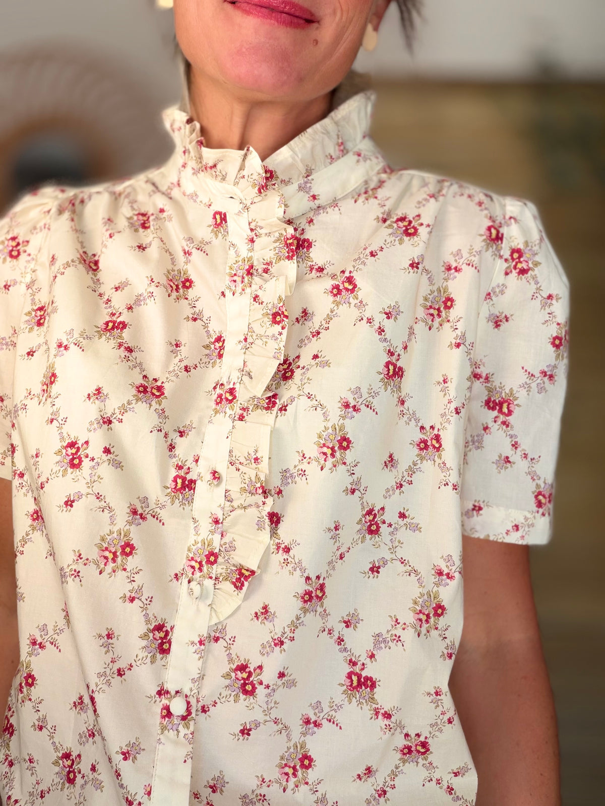 Blouse fleurie manches courtes VANESSA