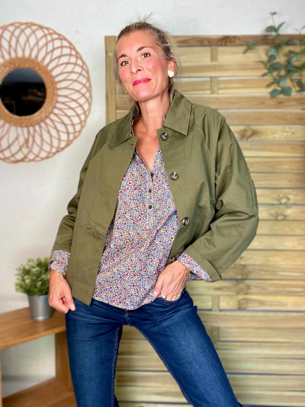 Blouse ample Liberty bleu EDWIGE - FIN DE SÉRIE