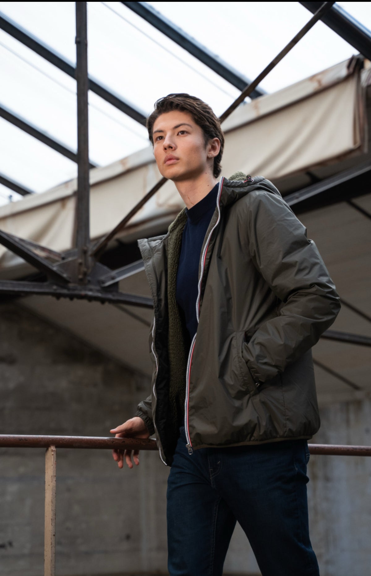 LAURA JO - Parka Imperméable Homme LOUIS* COURT sherpa Kaki