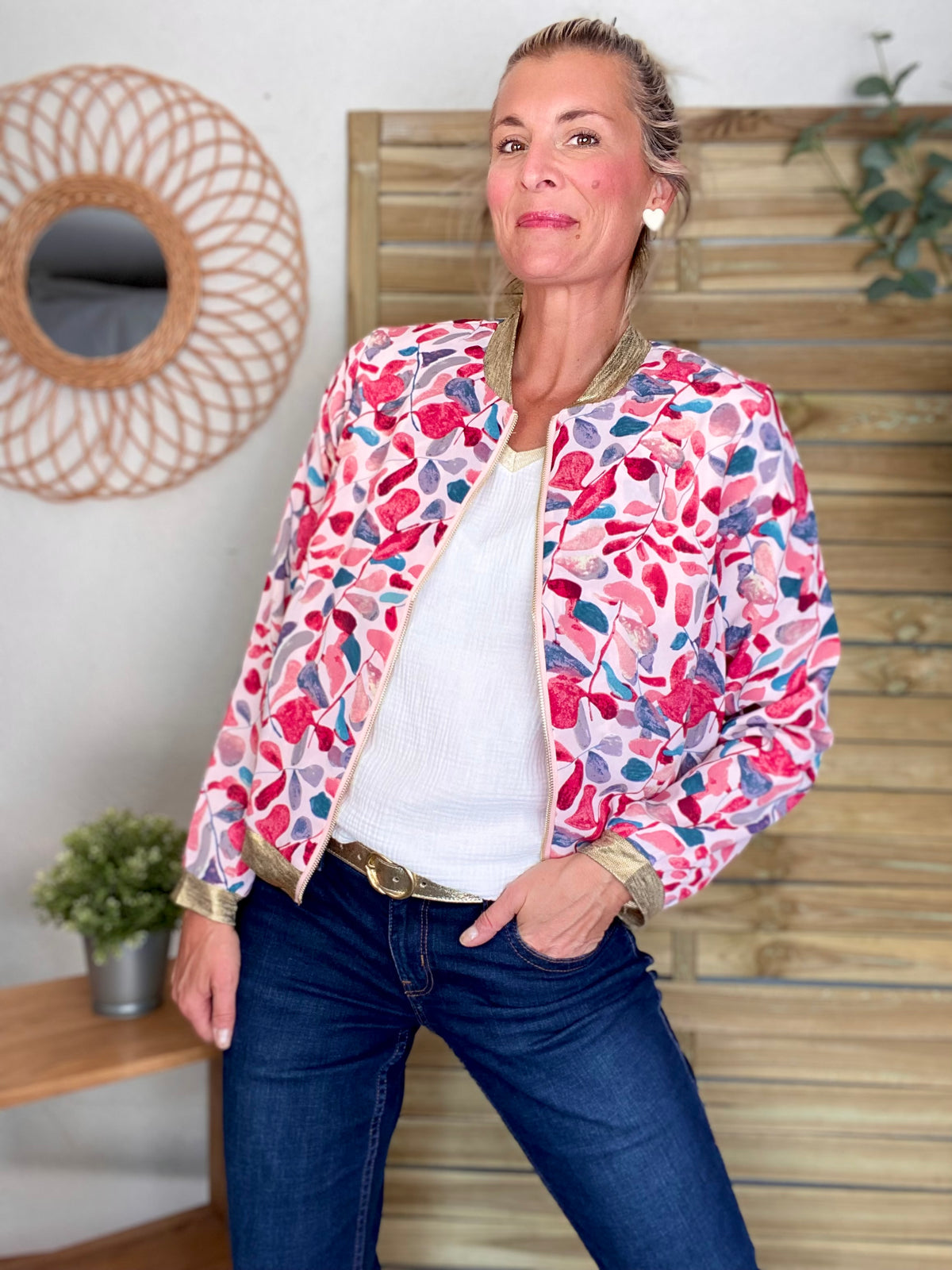 Veste bombers EULALIE - imprimé aquarelle