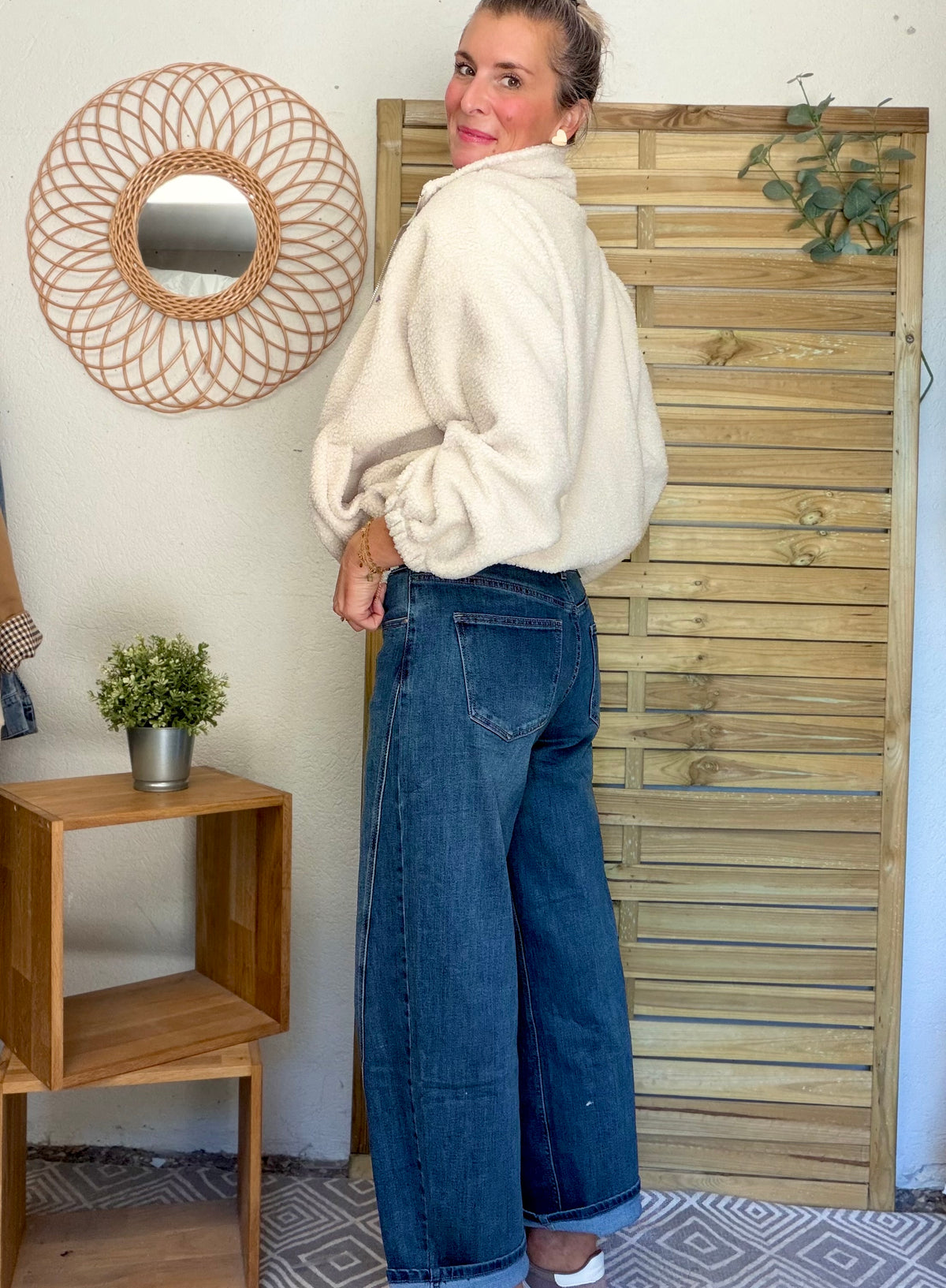 RÉASSORT PRÉVU DÉBUT NOVEMBRE • Pantalon Jean coupe barrel LÉON Bleu