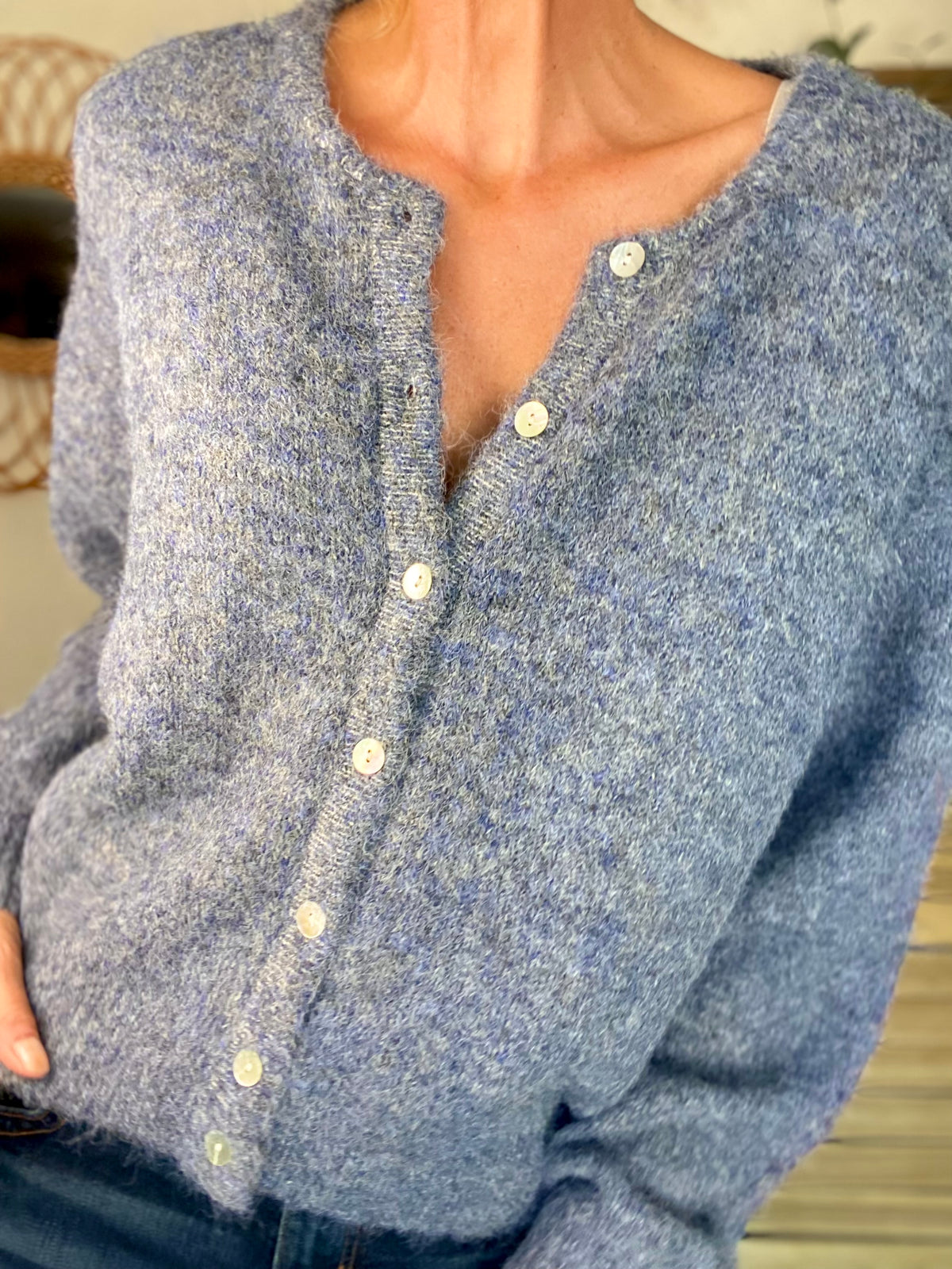 Gilet en maille MERYL - Denim