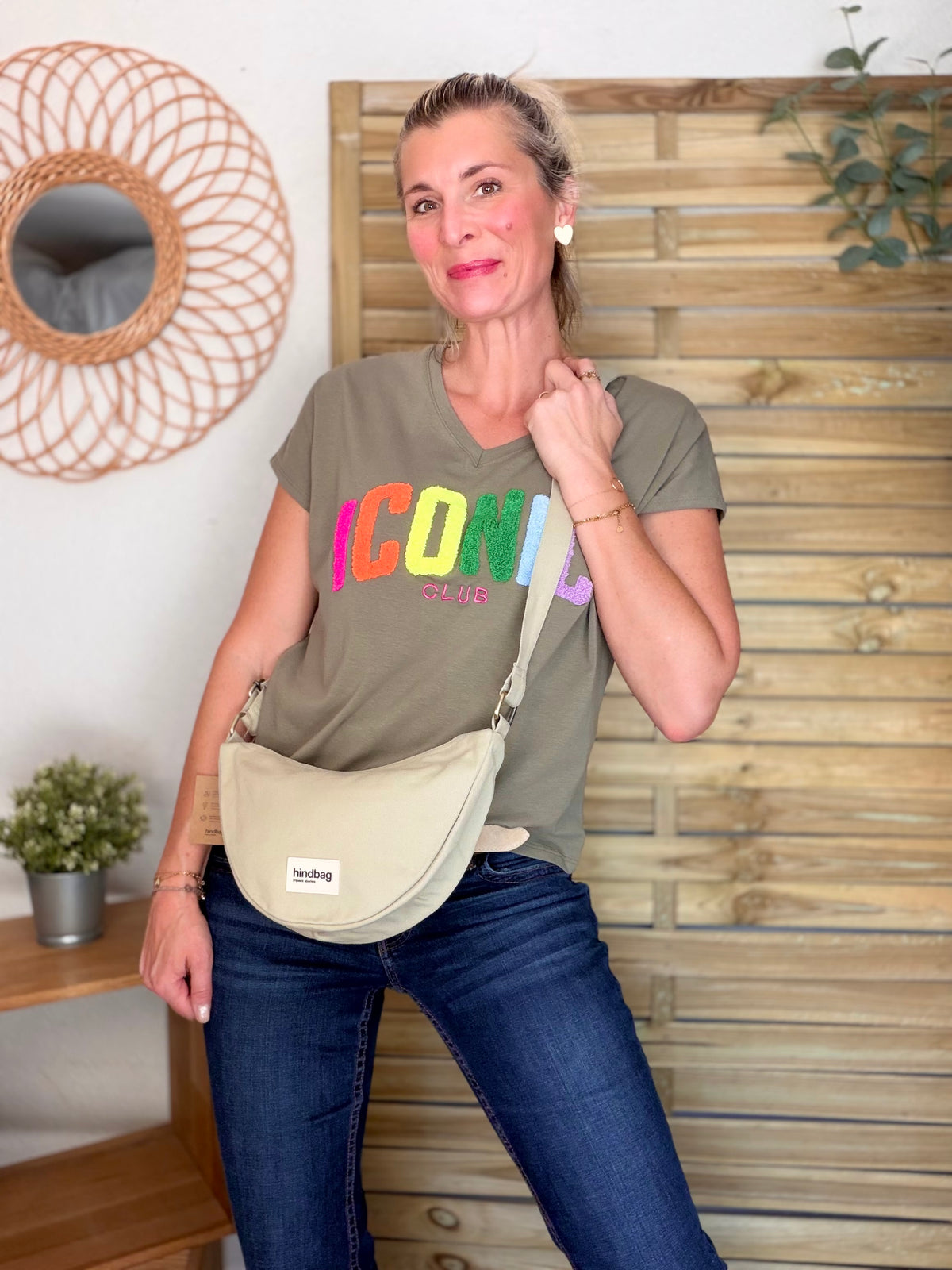 HINDBAG ANDRÉA - Sac banane demi-lune Argile - DÉSTOCKAGE