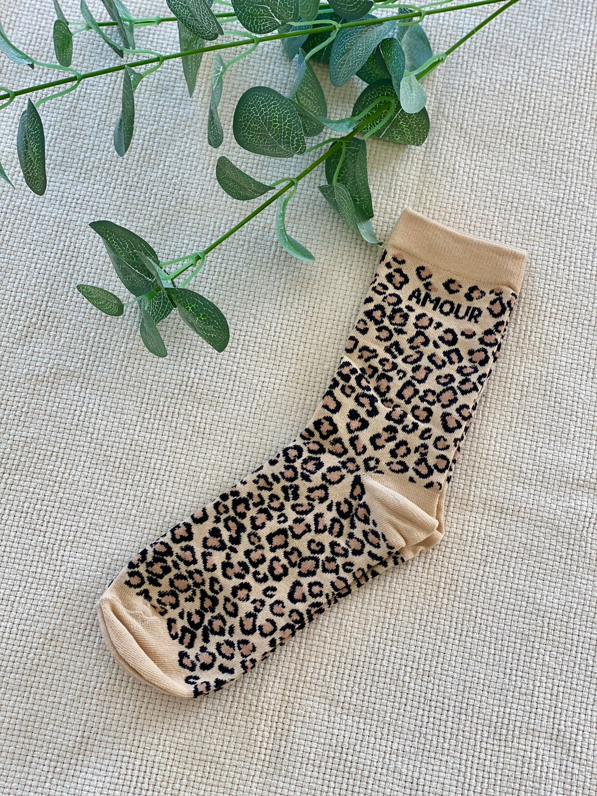 Chaussettes ZORA - Léo🐆 Amour ou Bisou (noir)