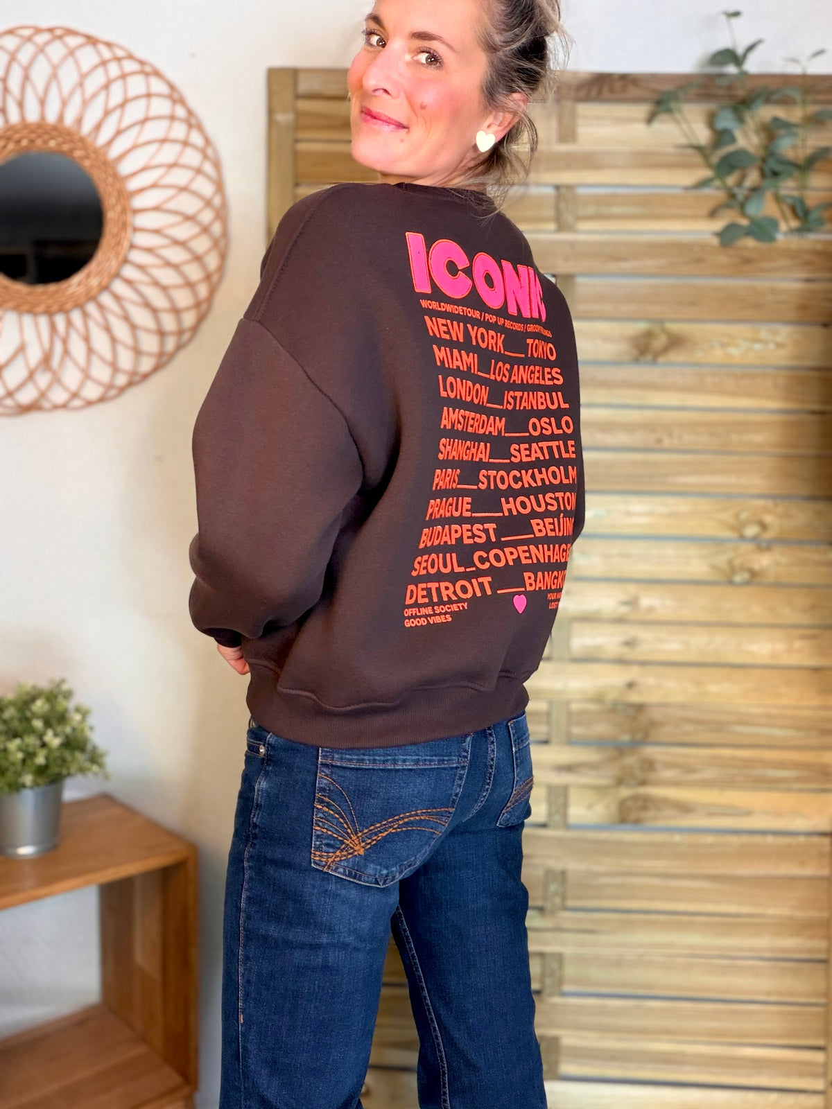 Sweat ICONIC molleton CAPUCINE - Chocolat