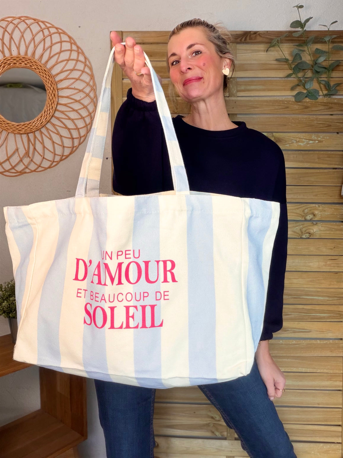 Grand cabas Tote bag Amour / Soleil ELSY
