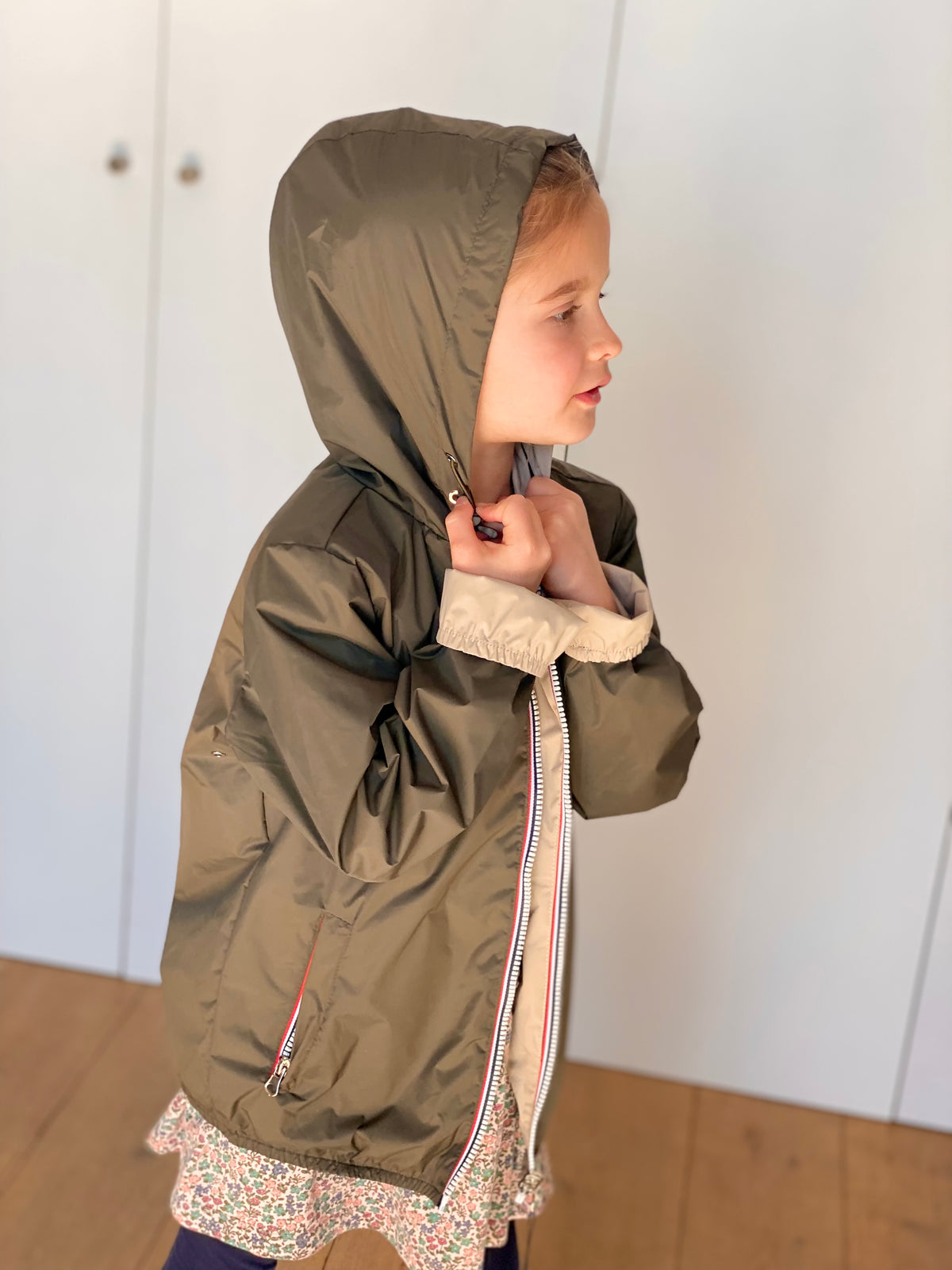 LAURA JO - Imperméable réversible léger GARANCE KIDS enfant (mixte) - Kaki / Beige • DÉSTOCKAGE sur Taille 6 ans