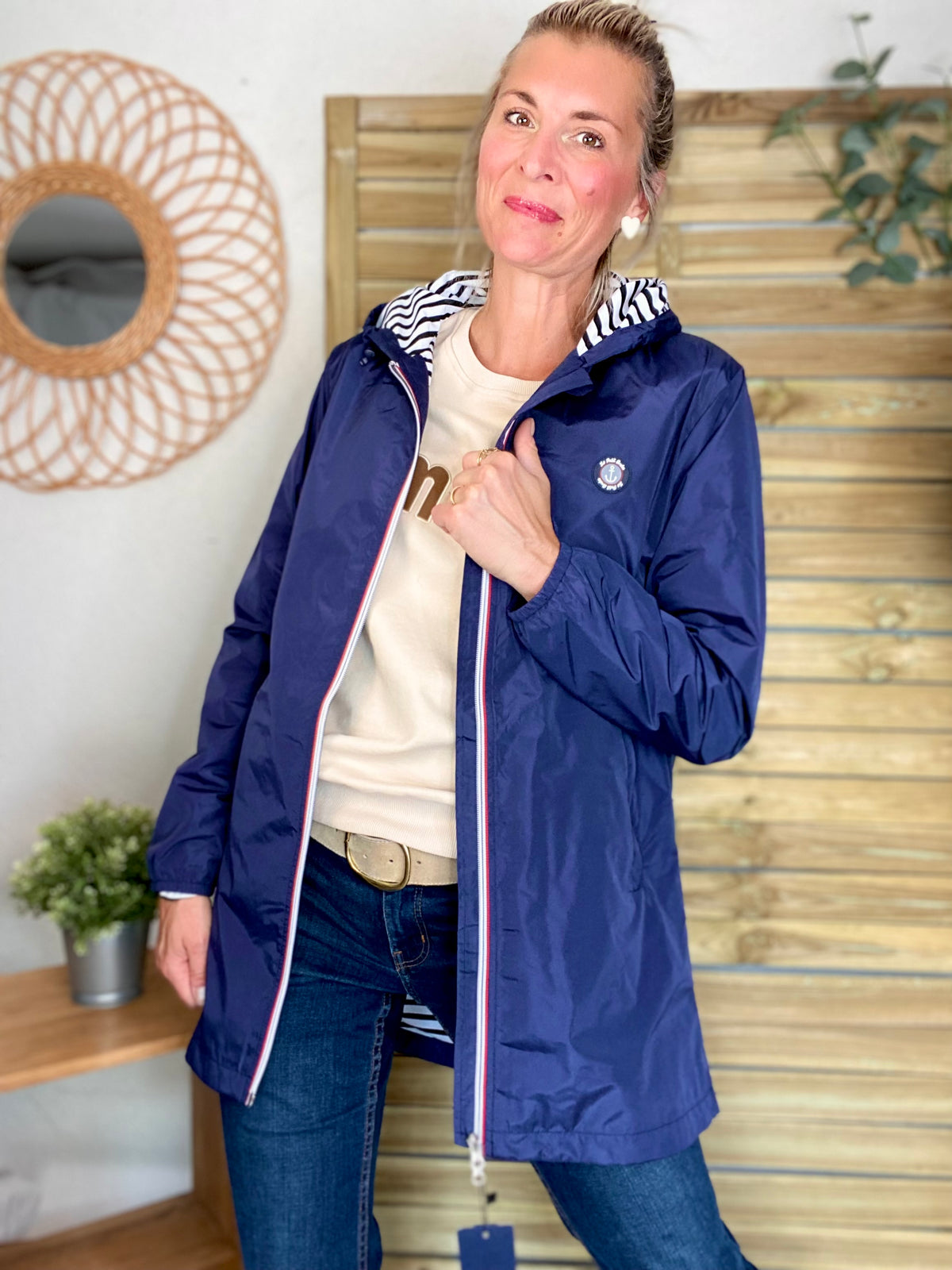 Imperméable doublé unisexe CÉLESTE - LE PETIT BRETON - Bleu Marine (taille petit) - FIN DE SÉRIE