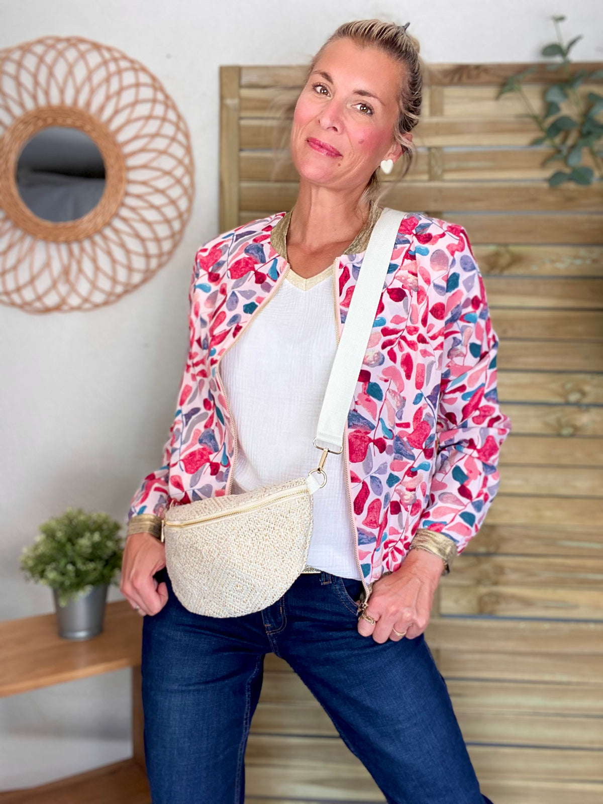 Veste bombers EULALIE - imprimé aquarelle