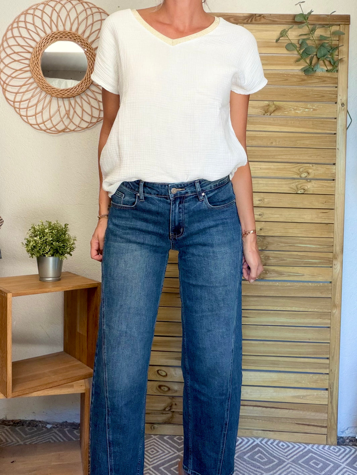 RÉASSORT PRÉVU DÉBUT NOVEMBRE • Pantalon Jean coupe barrel LÉON Bleu