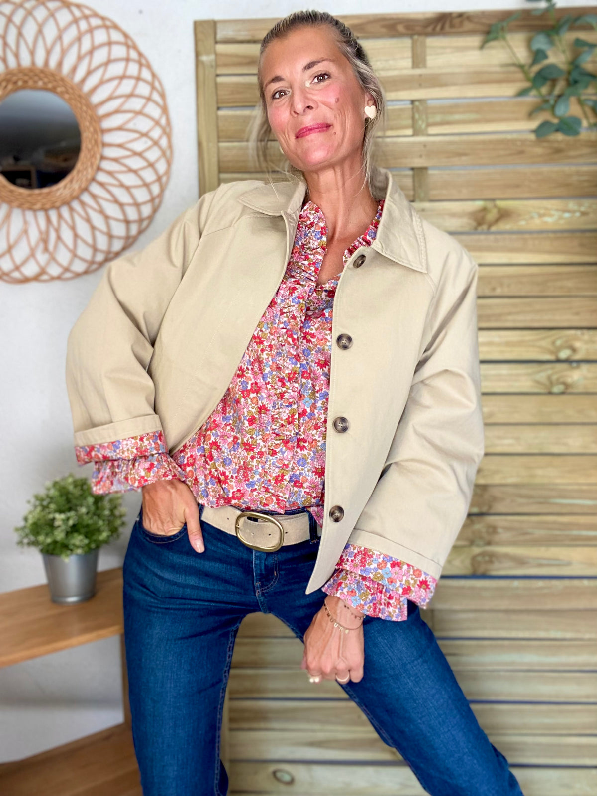 Chemise imprimé Liberty, col victorien volanté YSÉE - FIN DE SÉRIE