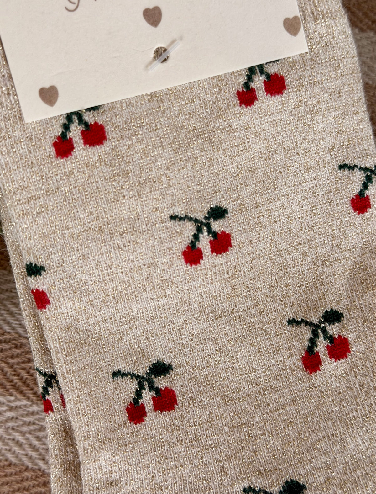 Chaussettes scintillantes glitter ZIA - Cerise 🍒 / Pâquerettes 🌼