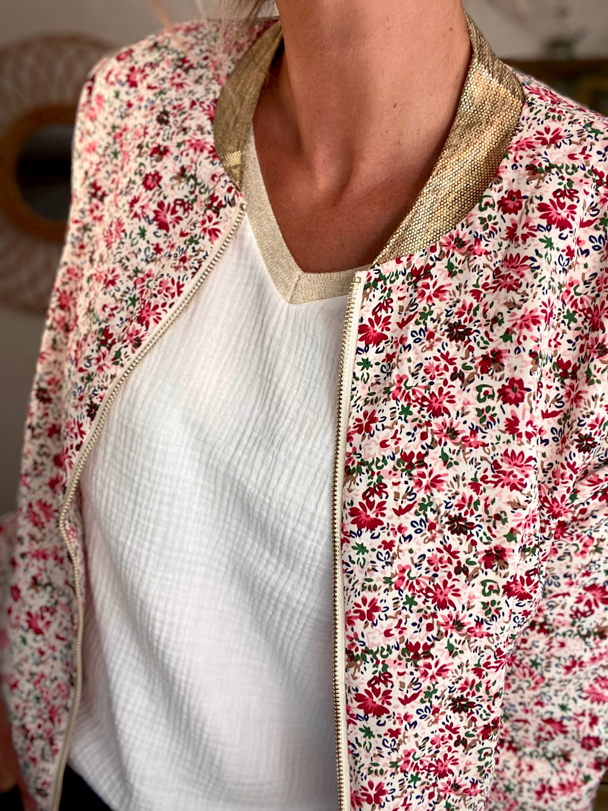Veste bombers THAÏS - imprimé fleuri - FIN DE SÉRIE