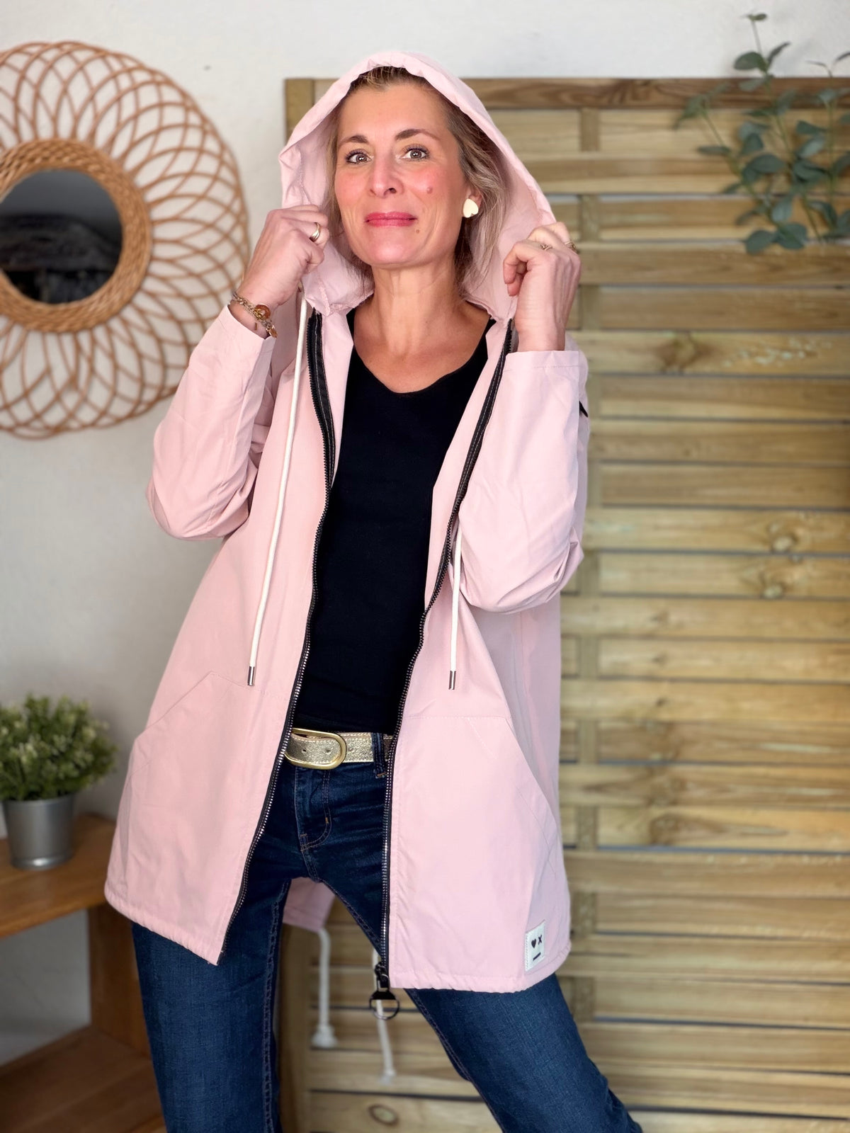 Veste Coupe vent long LESLIE - Rose clair - FIN DE SÉRIE