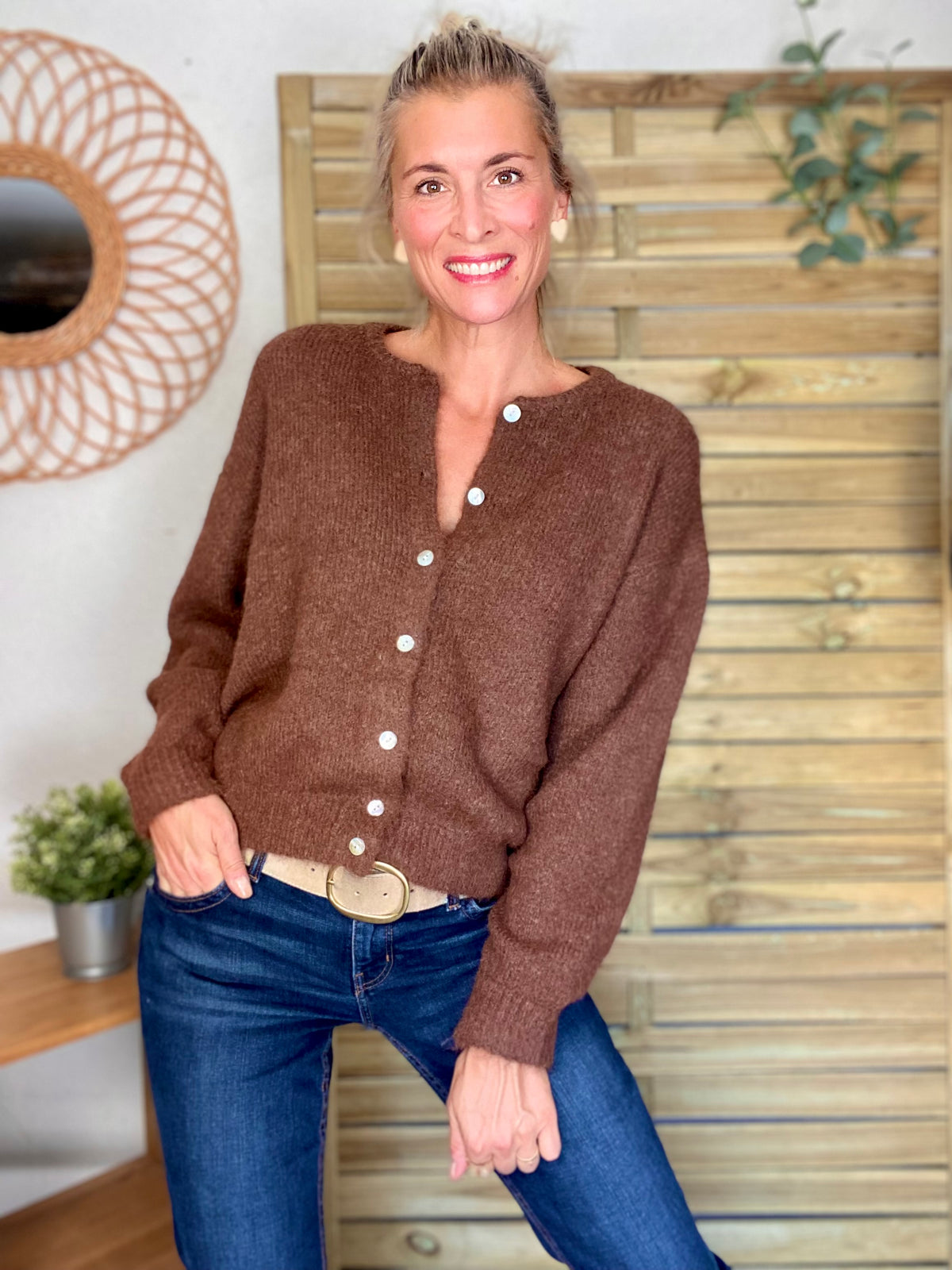 Gilet en maille SYDNEY - Café