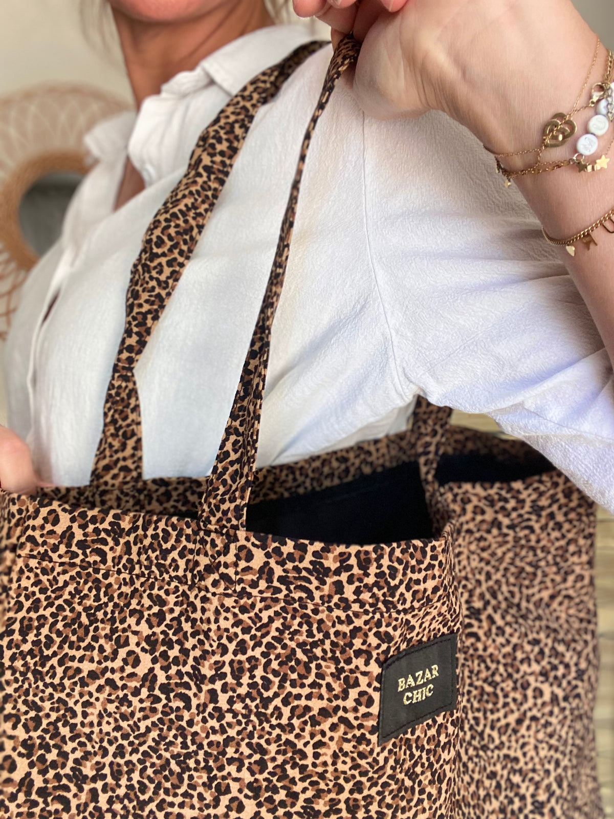 Tote bag LOLA - Motif Léopard 🐆