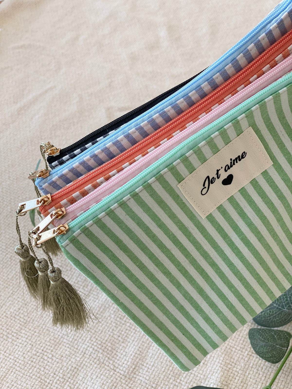 Pochette XL rayée «Je t’aime» - SARAH