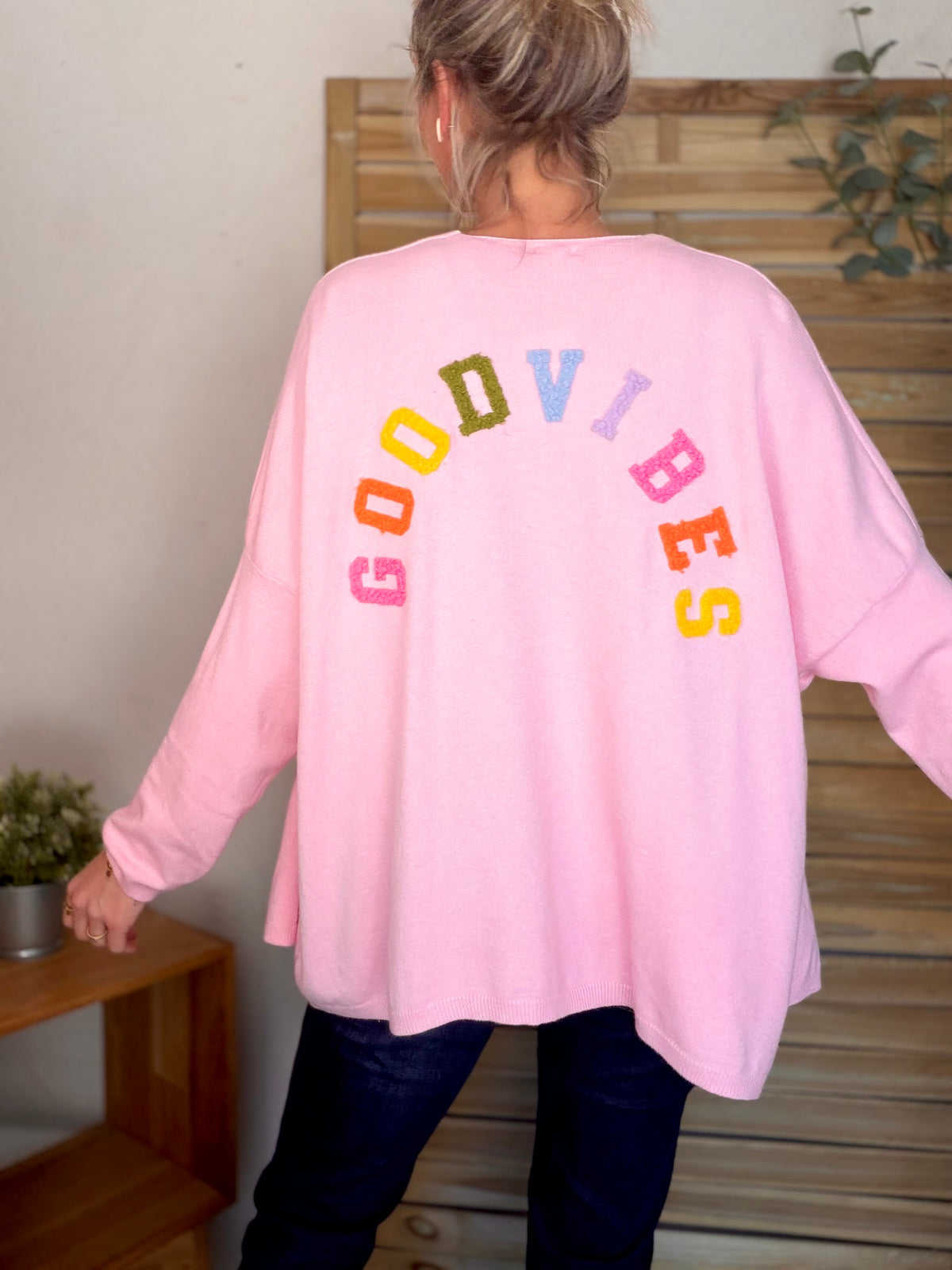 Gilet GOOD VIBES rose - AVIDA - FIN DE SÉRIE