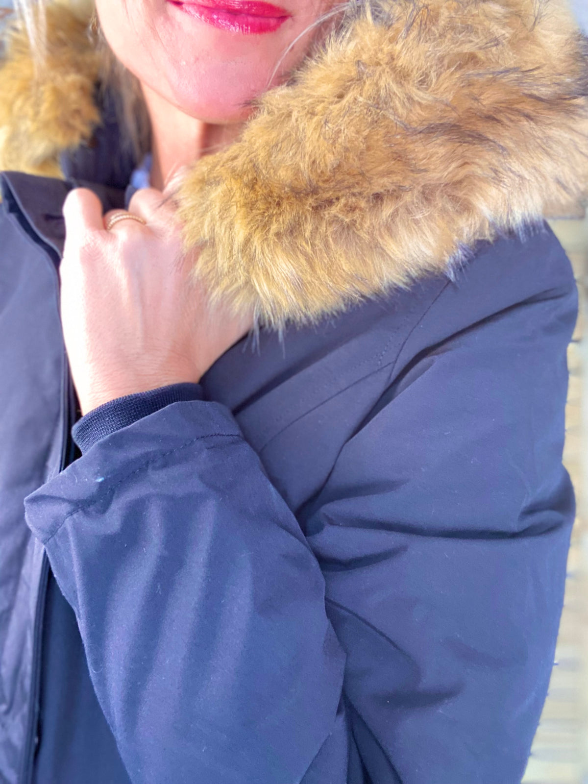 Parka rembourrée déperlante noir, capuche col fourrure amovible - CHEYENNE - FIN DE SÉRIE