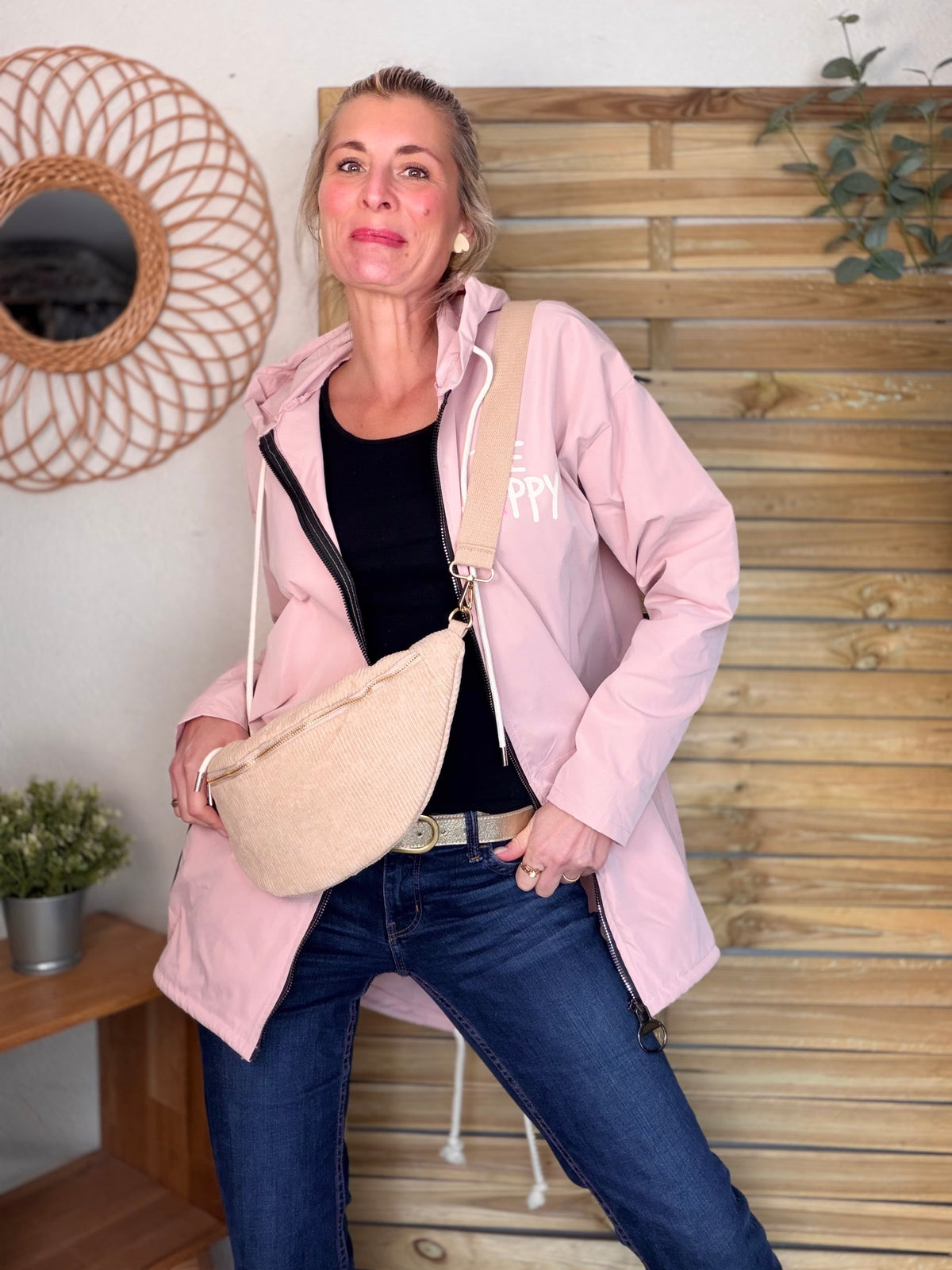 Veste Coupe vent long LESLIE - Rose clair - FIN DE SÉRIE
