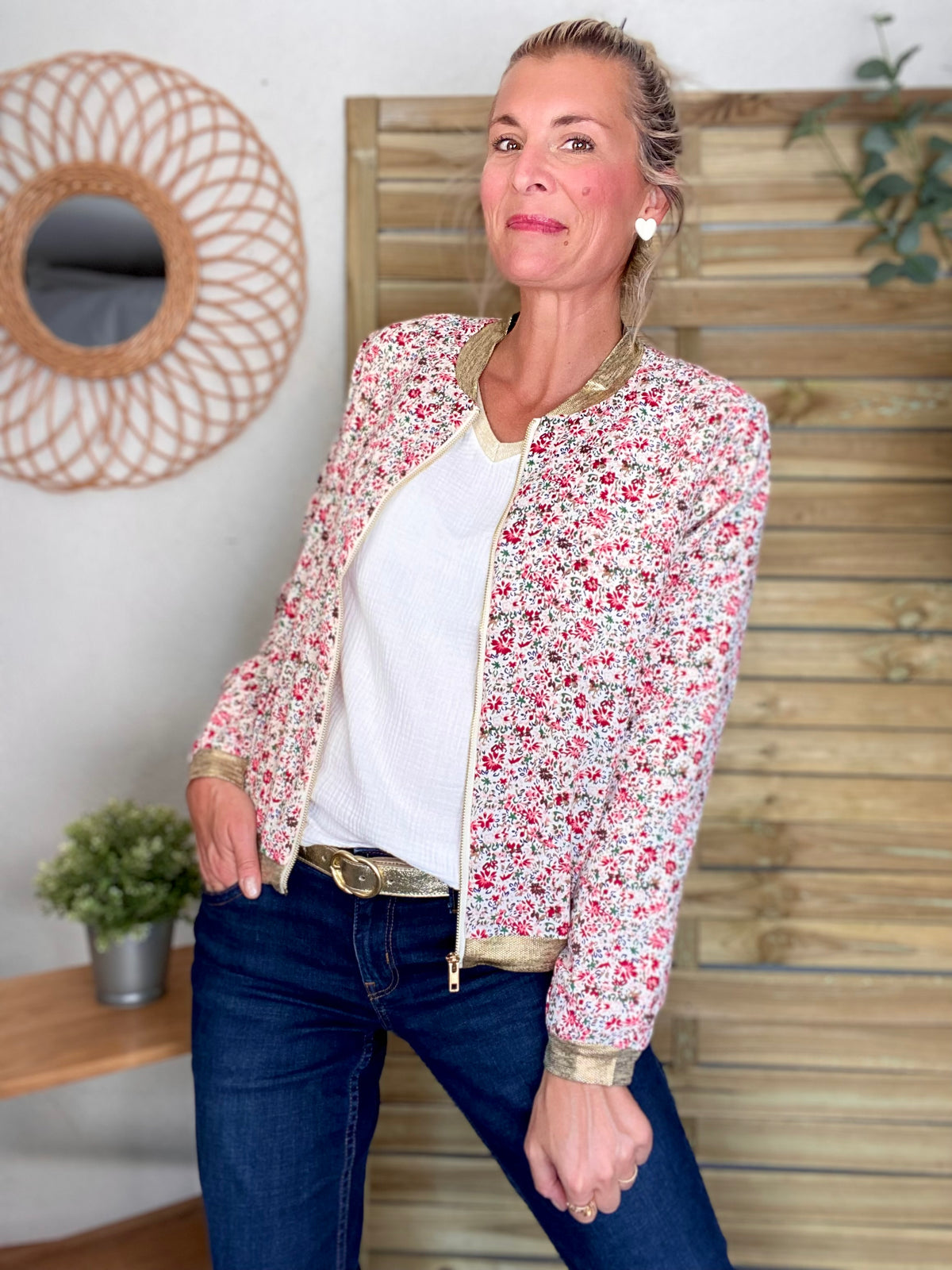 Veste bombers THAÏS - imprimé fleuri - FIN DE SÉRIE