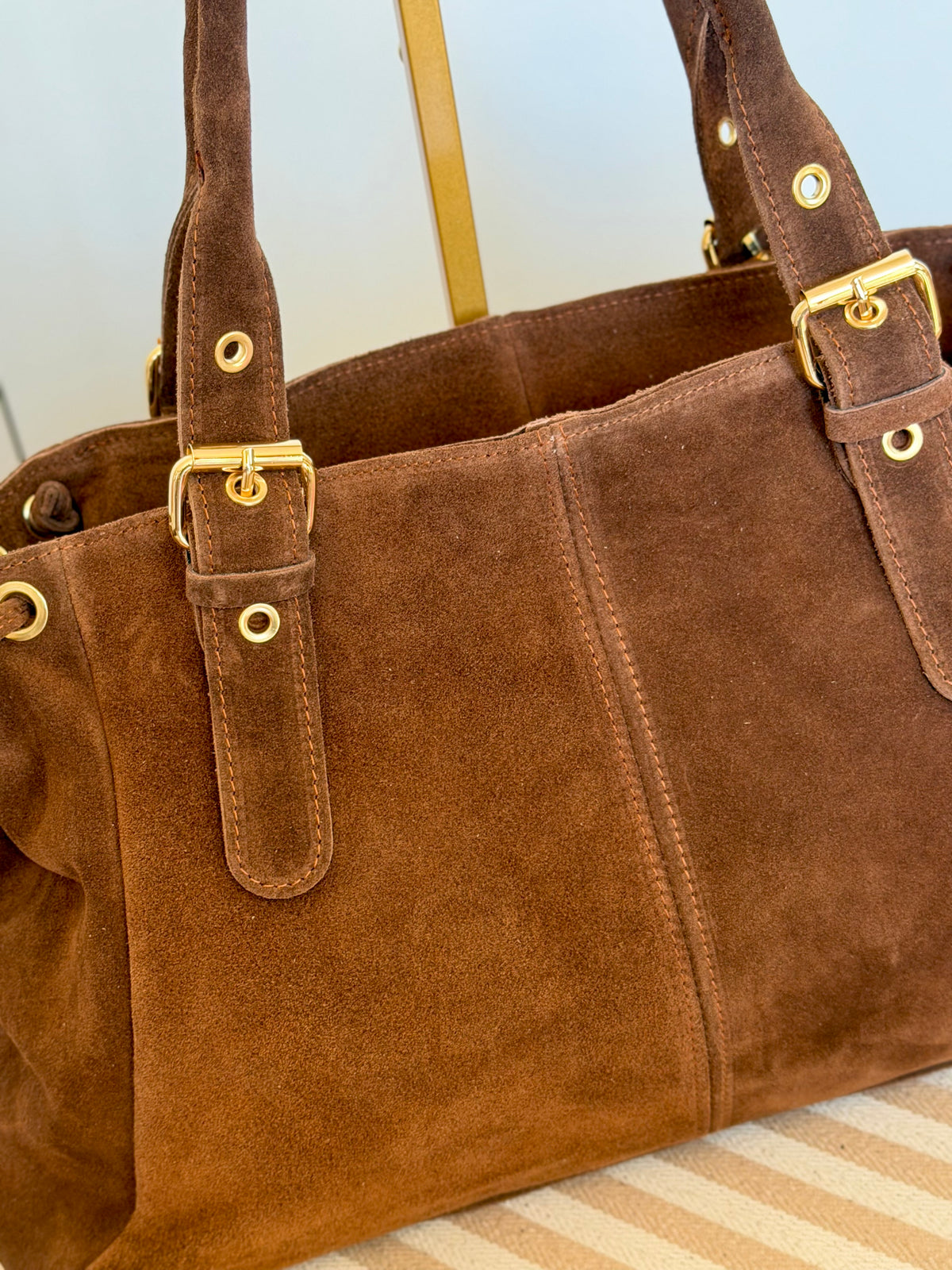Sac cabas XL en cuir daim • JASPER Café
