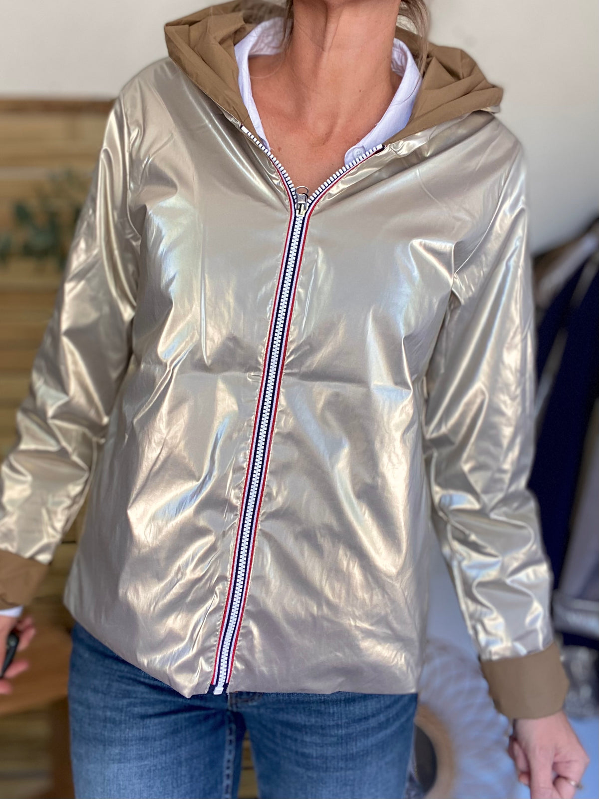 LAURA JO - Imperméable réversible GARANCE COURT léger - Camel/Doré