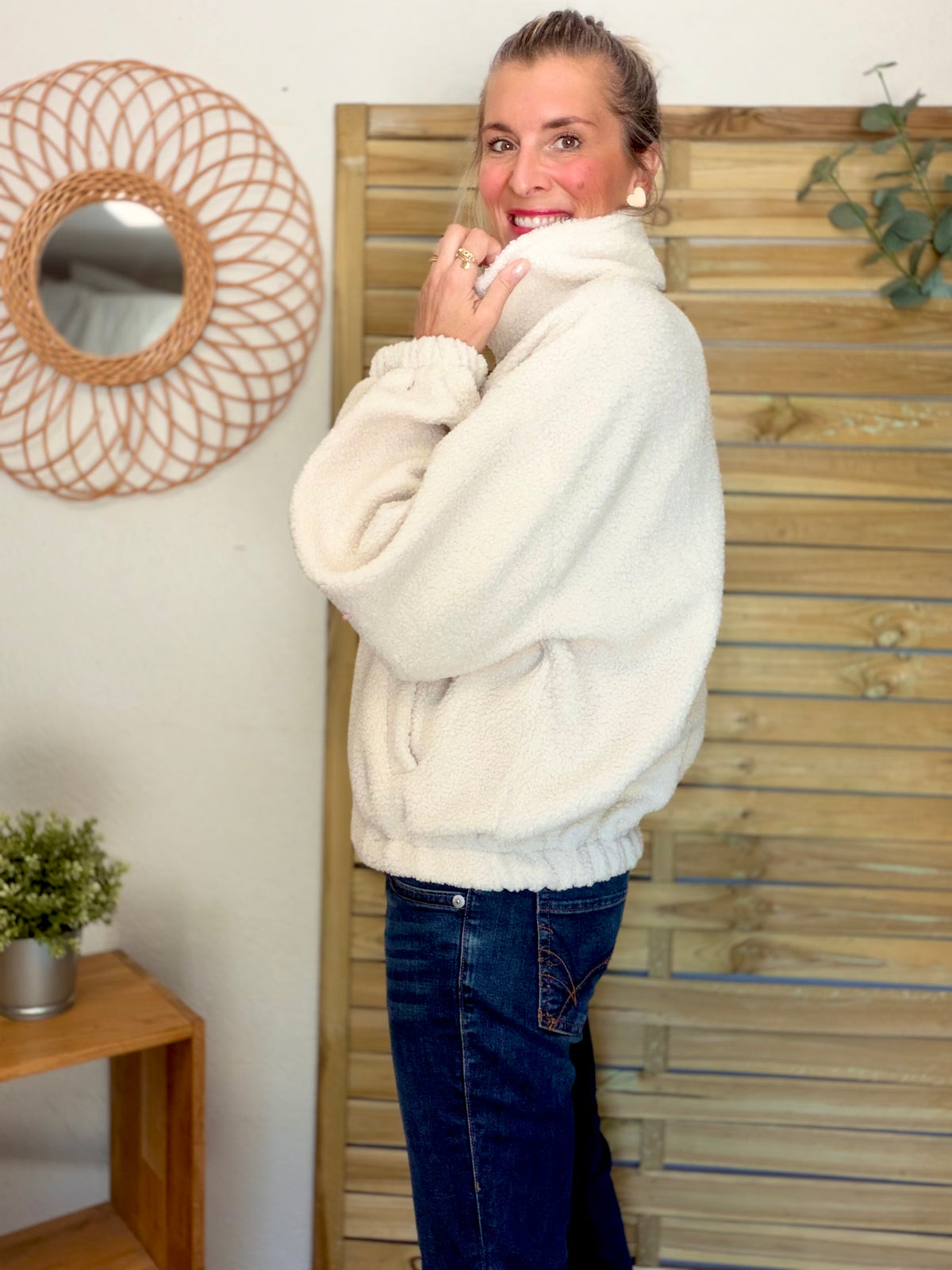 ⚡️ ARRIVAGE • Veste teddy Sherpa zippée LÉONIE Écru