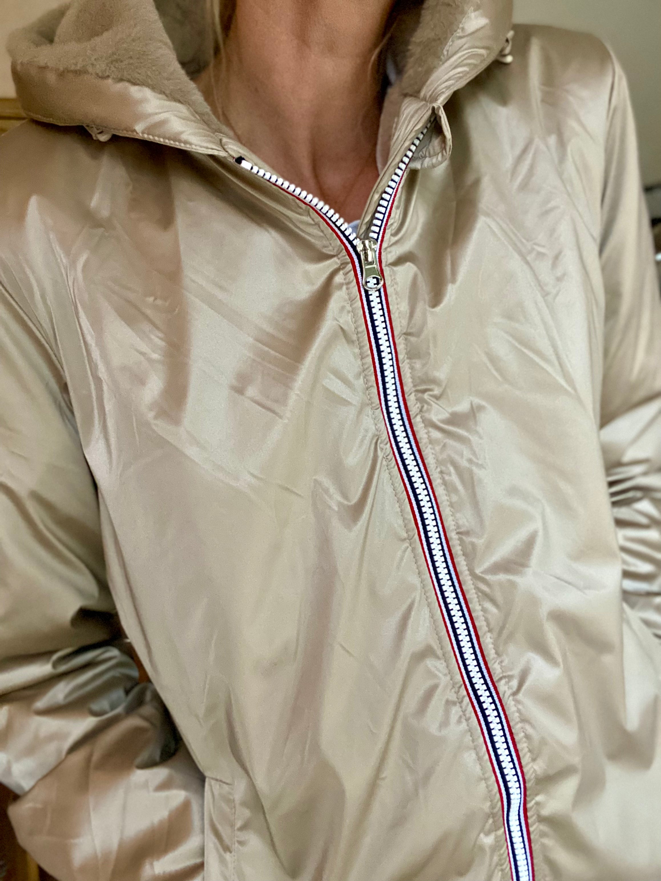 LAURA JO - Parka Imperméable LOUISE LONG fourré - Sable irisé