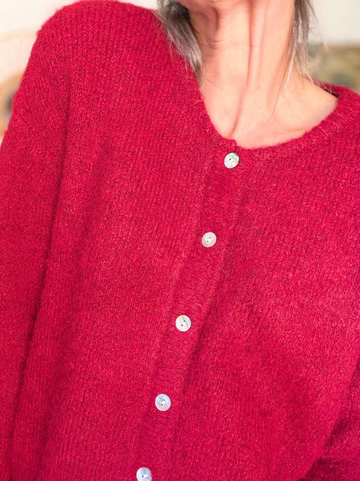 Gilet en maille MERYL - Cerise