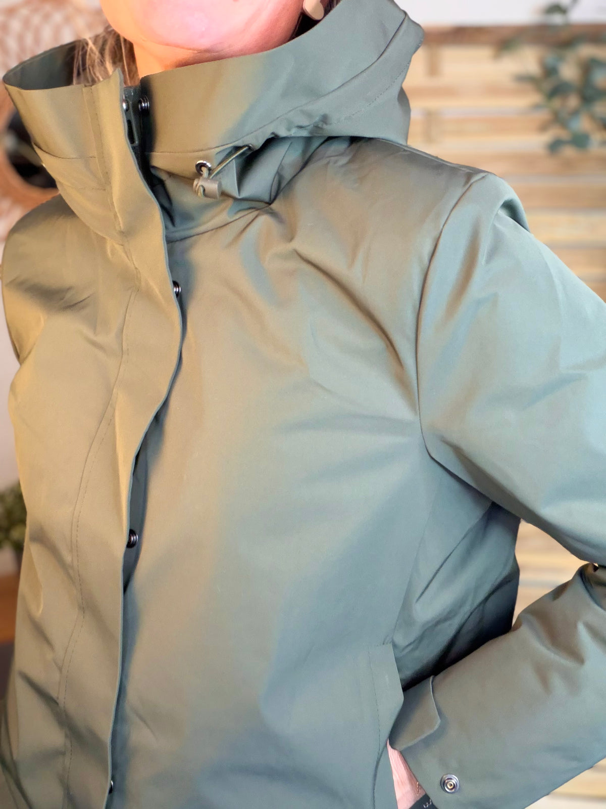 LAURA JO - Parka fourrée imperméable AMBRE LONG - Kaki / Beige