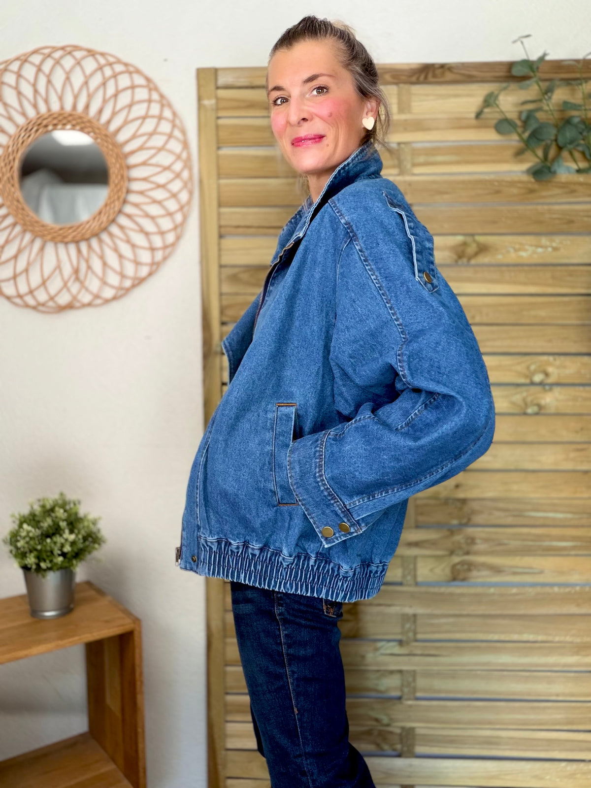 ⚡️ ARRIVAGE • Veste en jean oversized col montant ARIANE