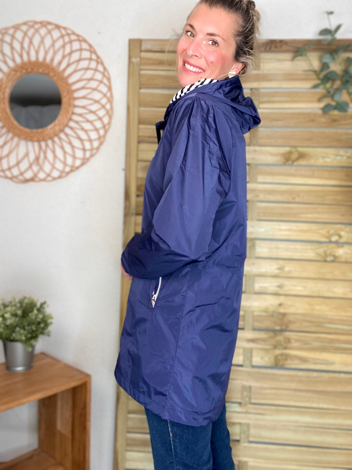 Imperméable doublé unisexe CÉLESTE - LE PETIT BRETON - Bleu Marine (taille petit) - FIN DE SÉRIE