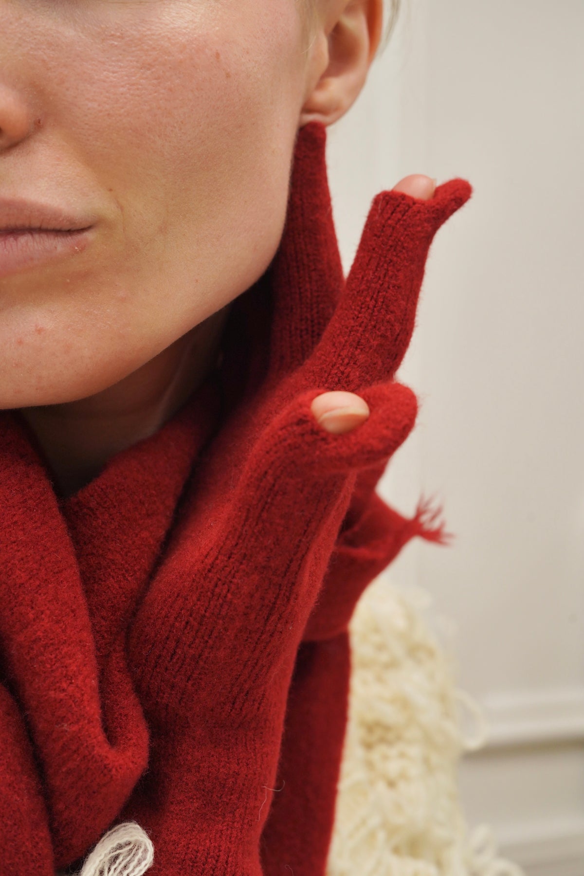 Gants CHLOÉ avec coeur doré brodé 💛 et ouverture index et pouce 👌🏼