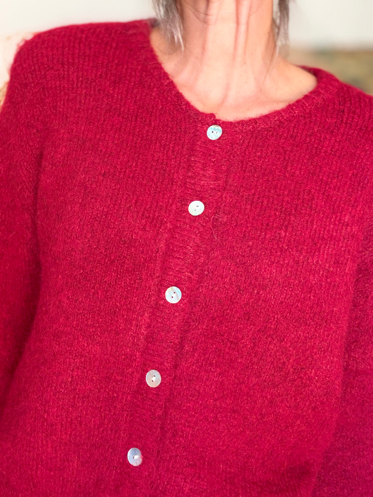 Gilet en maille MERYL - Cerise