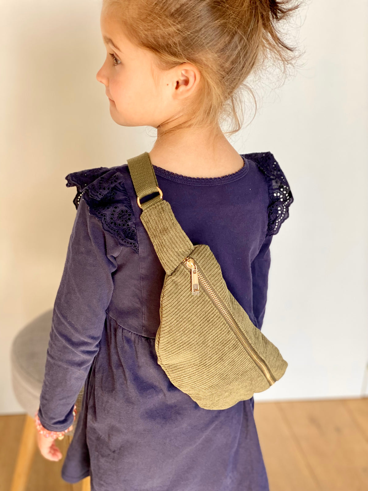 Sac banane M…ini - velours cotelé Ciao Boum - IVY - Kaki