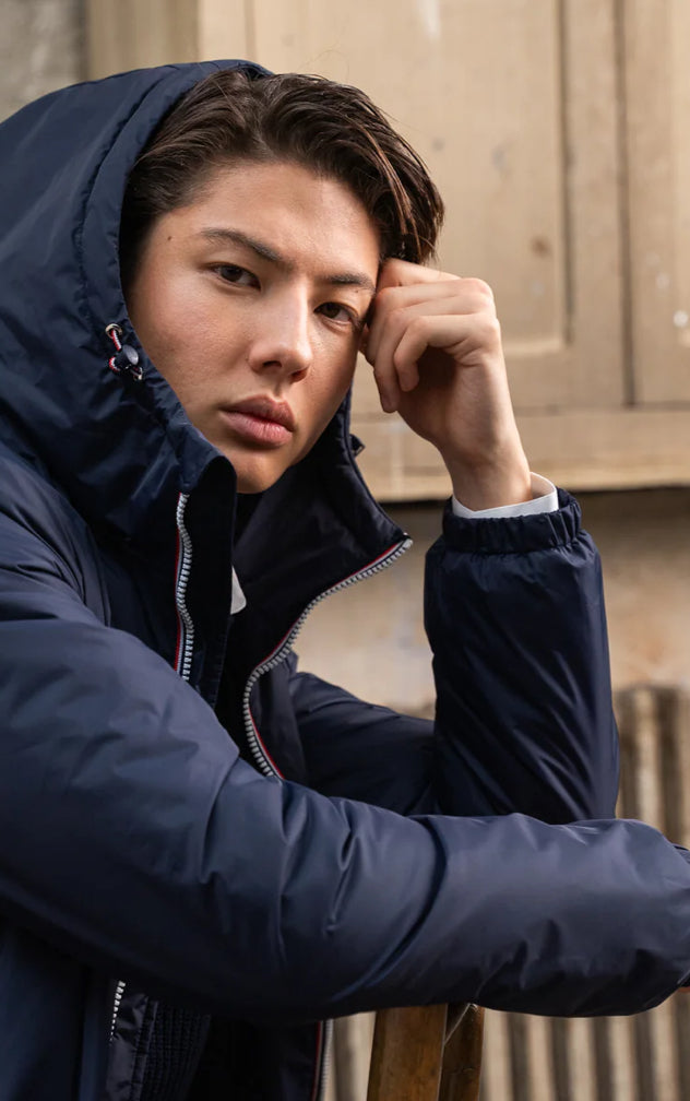 LAURA JO - Parka Imperméable Homme LOUIS* LONG sherpa Bleu marine