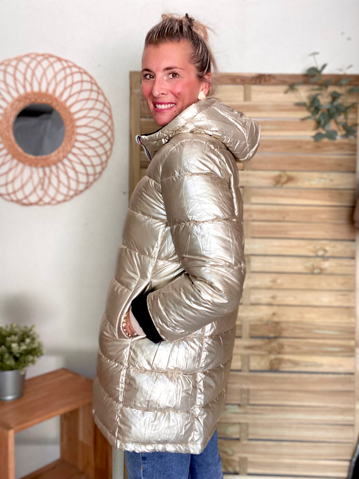 Doudoune imperméable réversible ANGÈLE LONG - Noir - MELYA MELODY