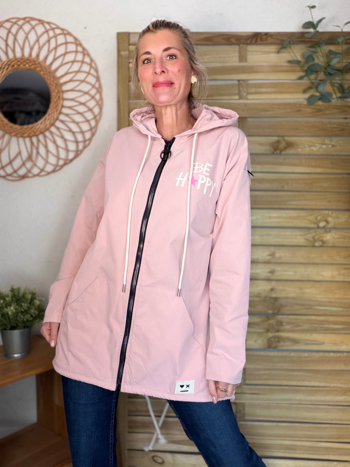 Veste Coupe vent long LESLIE - Rose clair - FIN DE SÉRIE