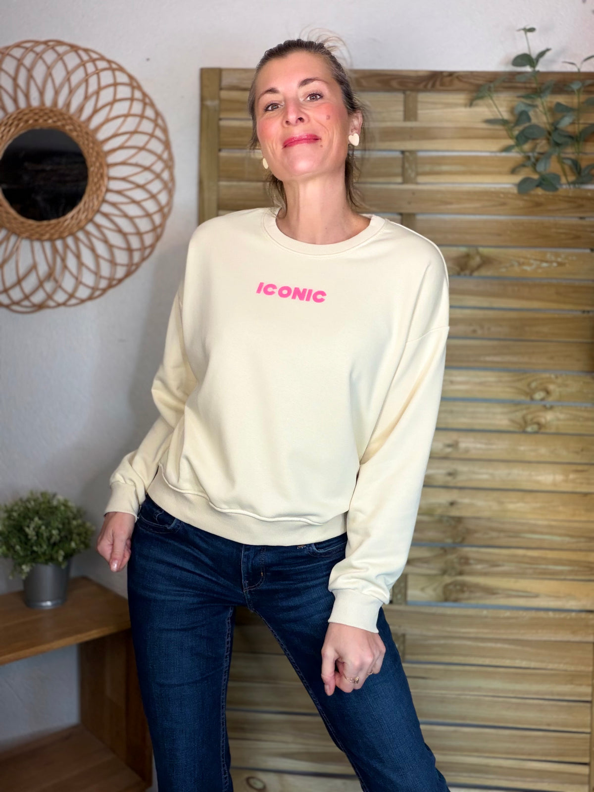 Sweat ICONIC COLINE - Beige clair