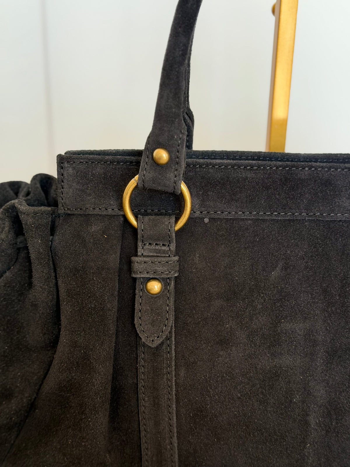 Sac cabas XL en cuir daim • PARKER Noir