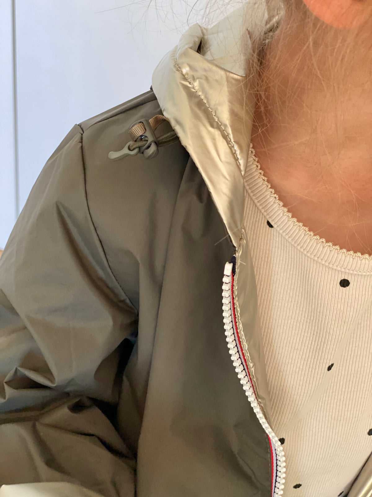 Imperméable réversible rembourré LOUISON KIDS enfant (mixte) - Kaki / Doré • DÉSTOCKAGE sur Taille 6 ans