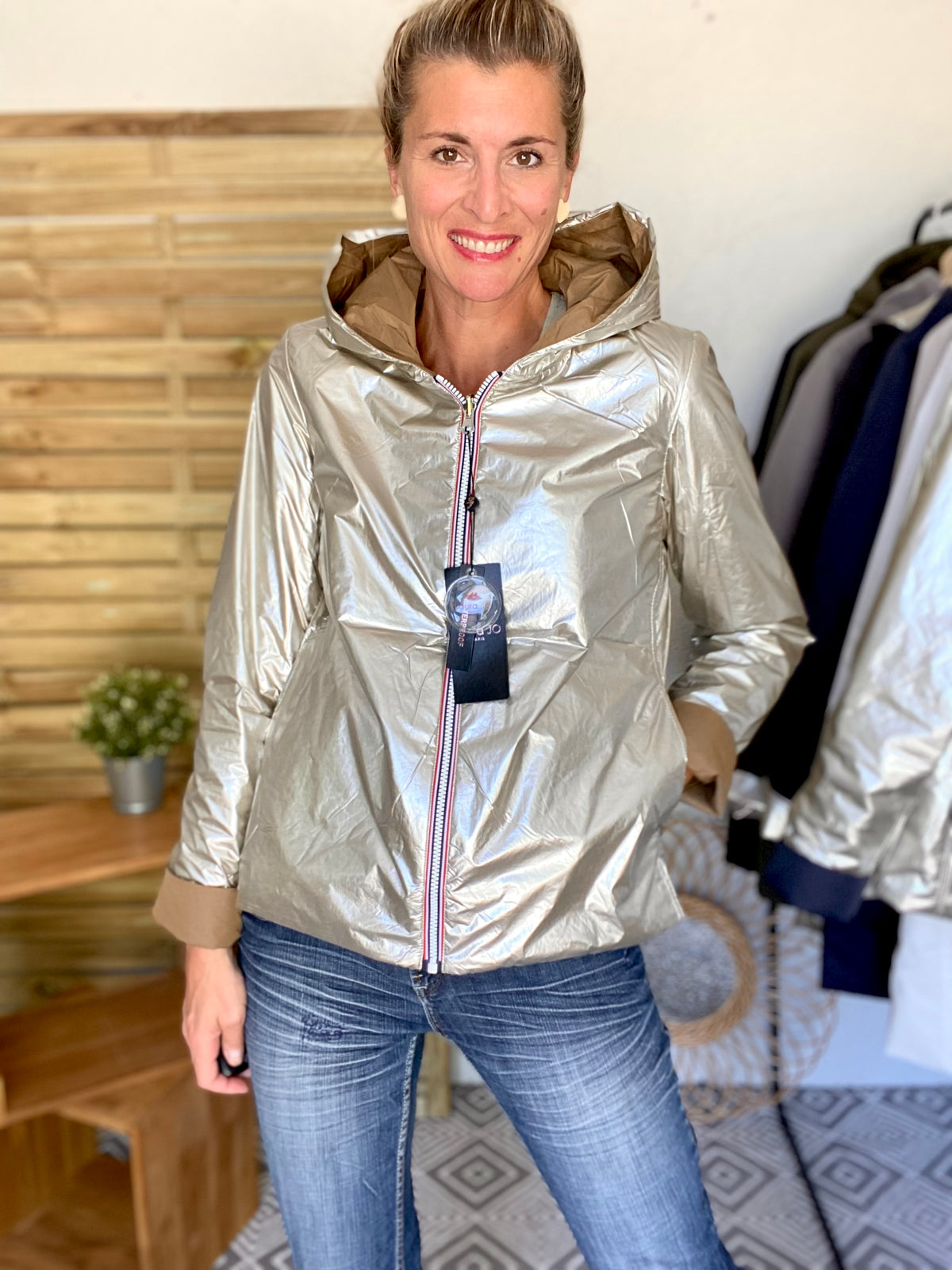 LAURA JO - Imperméable réversible rembourré LOUISON COURT - Camel/Doré