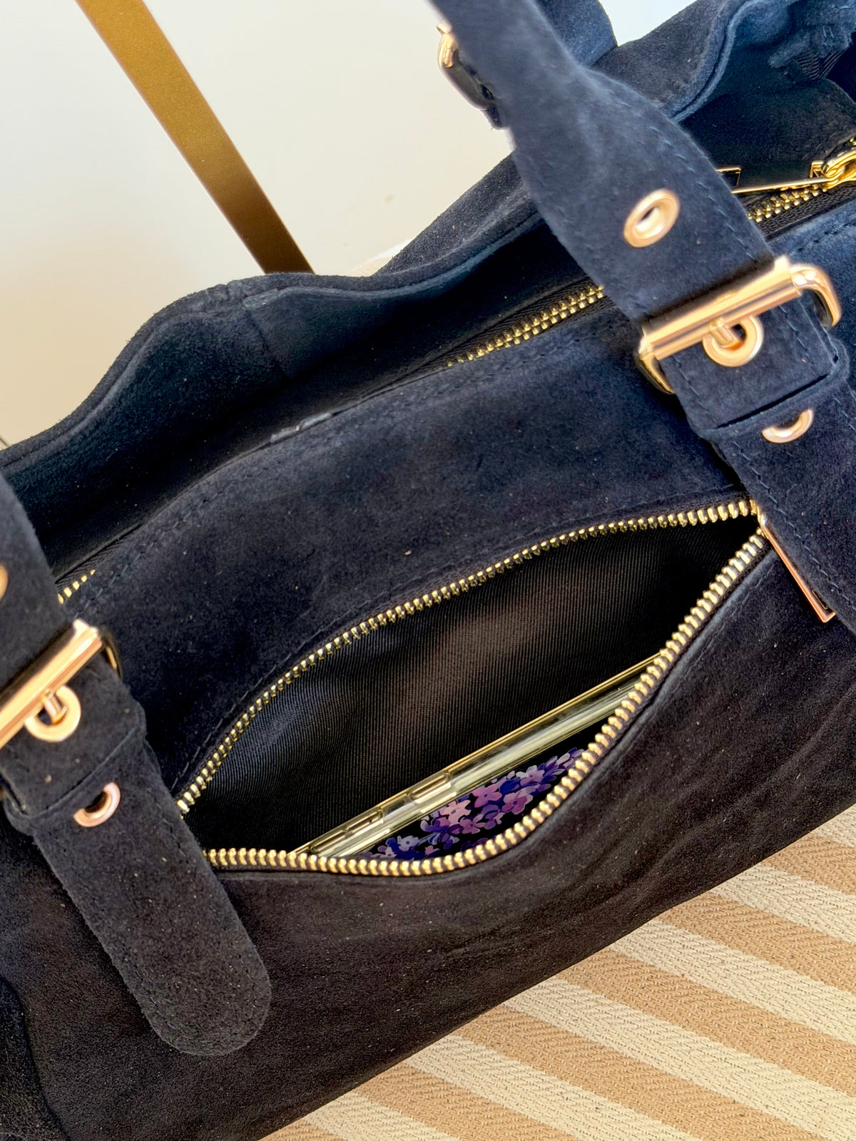 Sac cabas XL en cuir daim • JASPER Noir